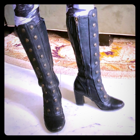 Frye Shoes - Black Frye Adrienne Button Boots 7.5